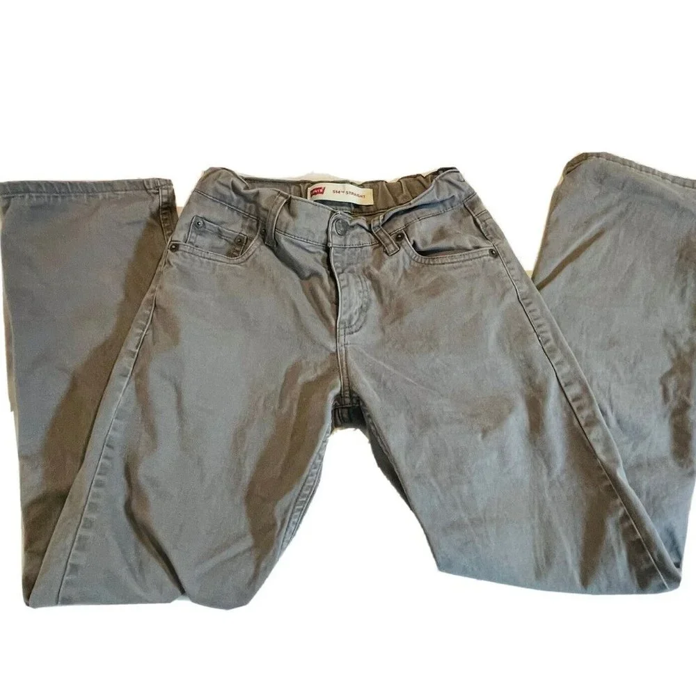 LEVI'S 514 Straight Leg Gray Denim Jeans Boy's Size 10 Reg W25 x L25 - Picture 8 of 11